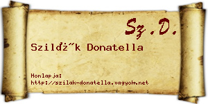Szilák Donatella névjegykártya